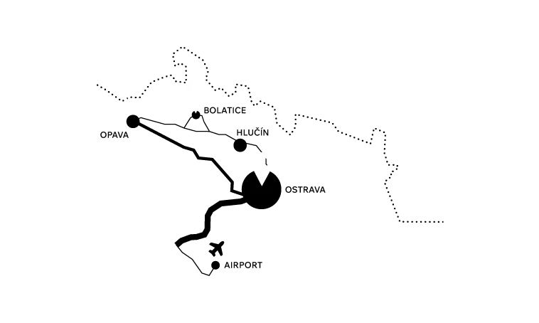 Mapa - Bolatice, Ostrava, Opava, Hlučín